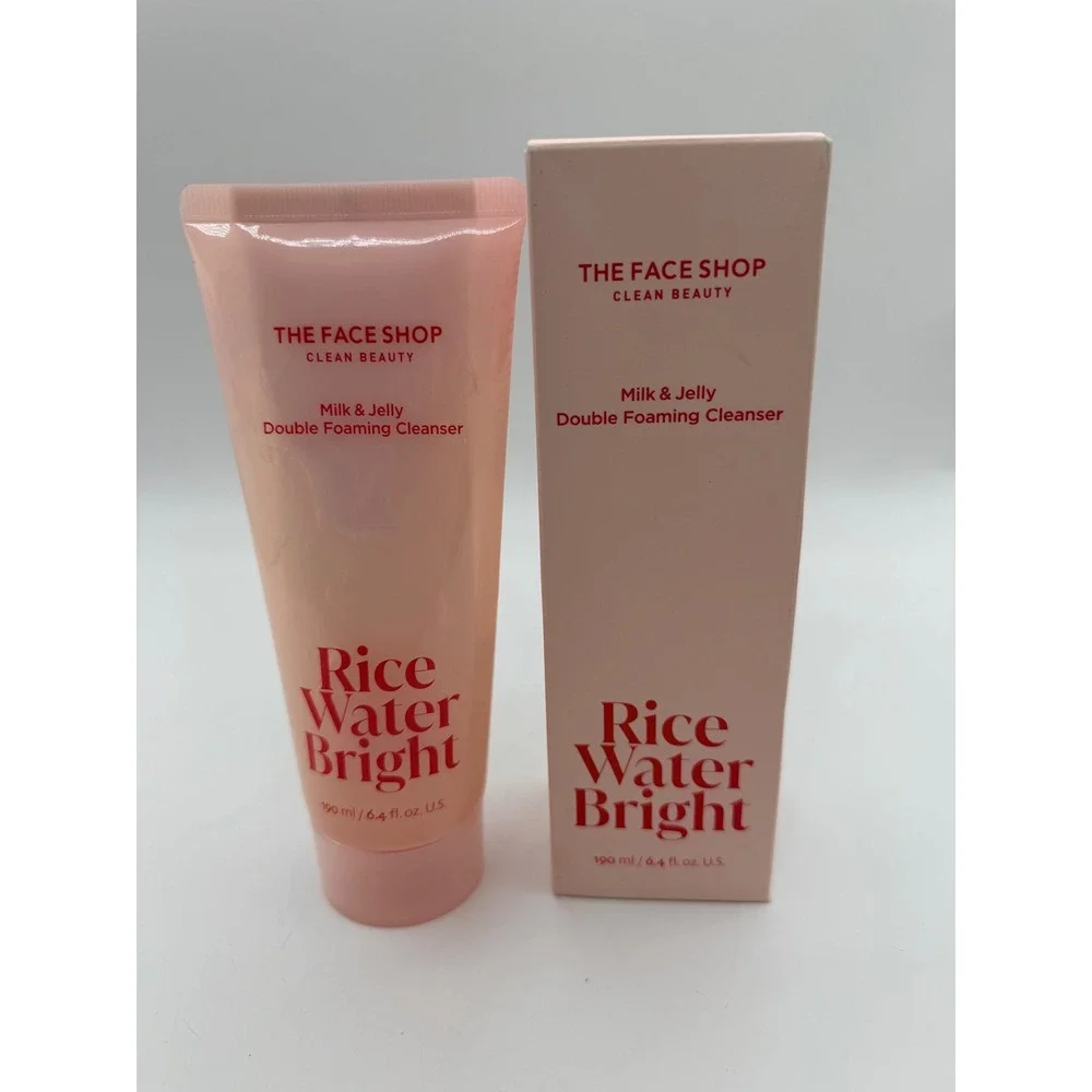 The Face Shop Rice Water Bright Milk & Jelly Double Foaming Cleanser 190ml 6.4oz